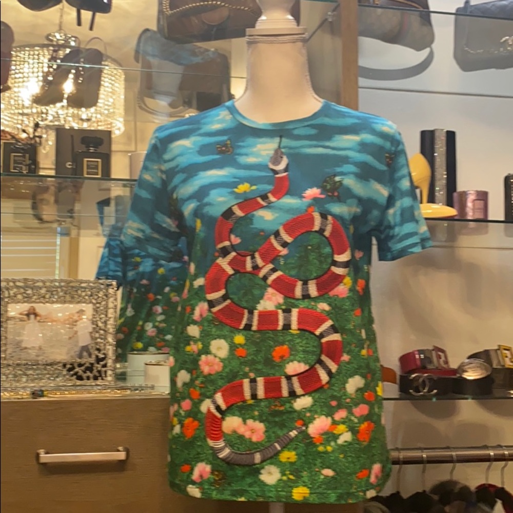 Gucci printed cotton jersey cyan rainbow - Picture 6 of 15